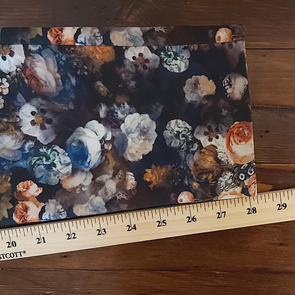 Zara pants womens L blue brown floral on black skinny trousers dark flower print - Picture 5 of 6